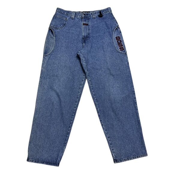 BOSS Vintage 90s Y2K Baggy Loose Wide Fit Streetwear Denim Jeans Mens 34x32 - Picture 1 of 7